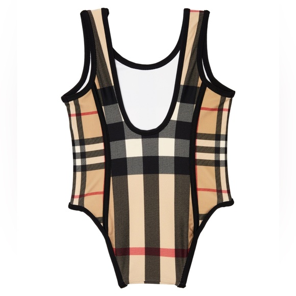 BURBERRY Kids Mini Nigella One Piece Swimsuit, Archive Beige Check Size 12M NWT - Picture 8 of 8